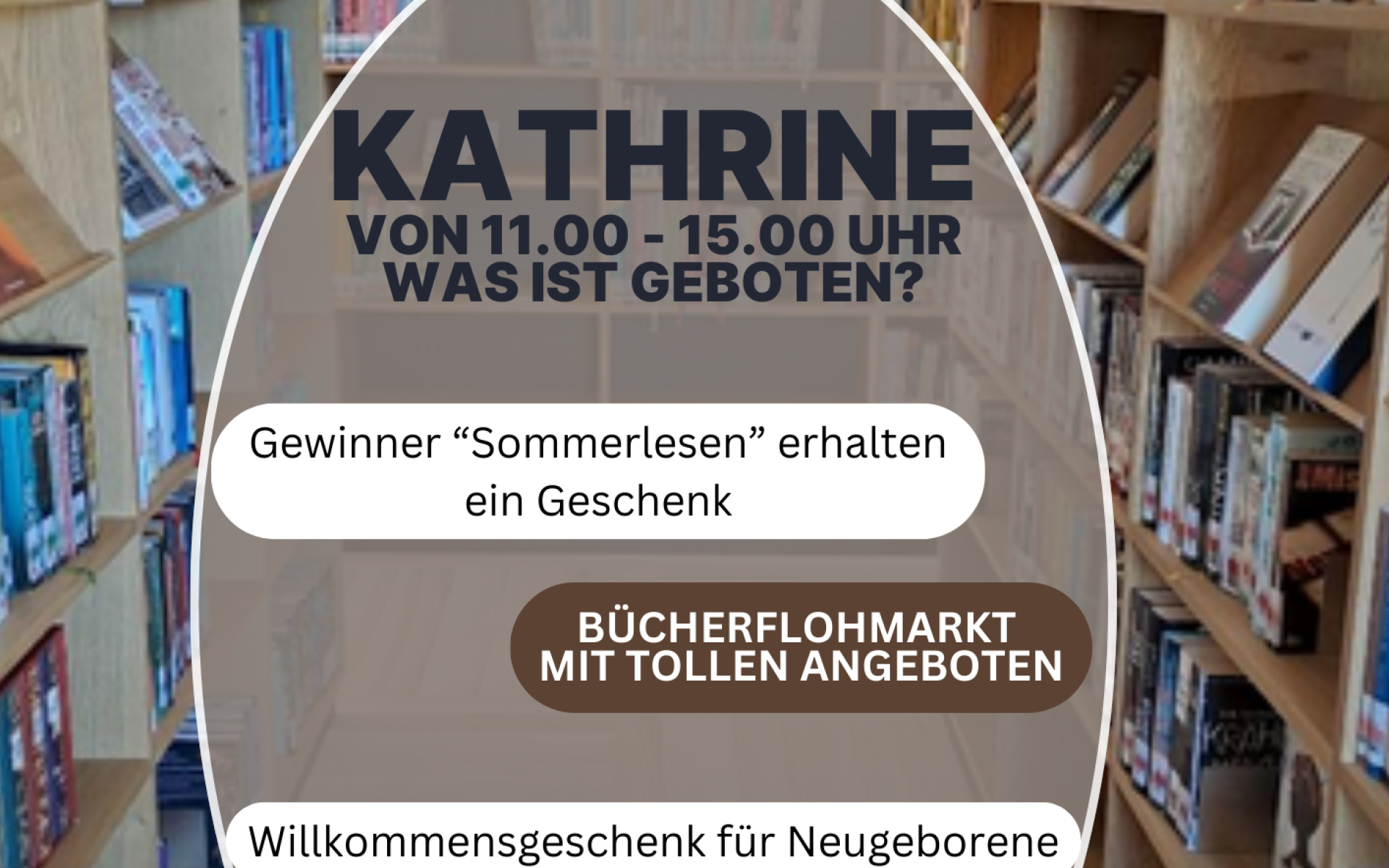 Kathrine in der Bücherei