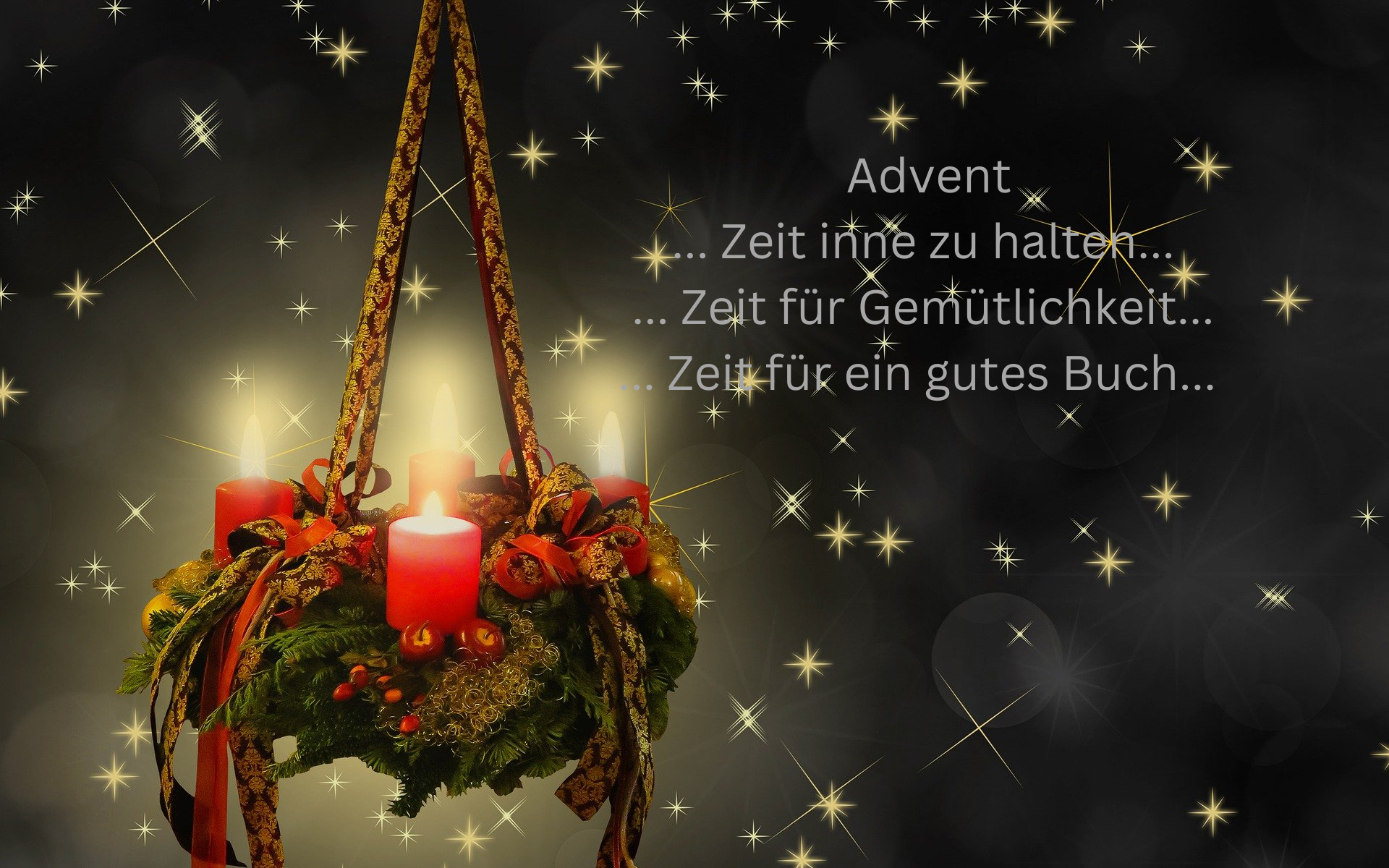 Adventkranz mit roten Kerzen