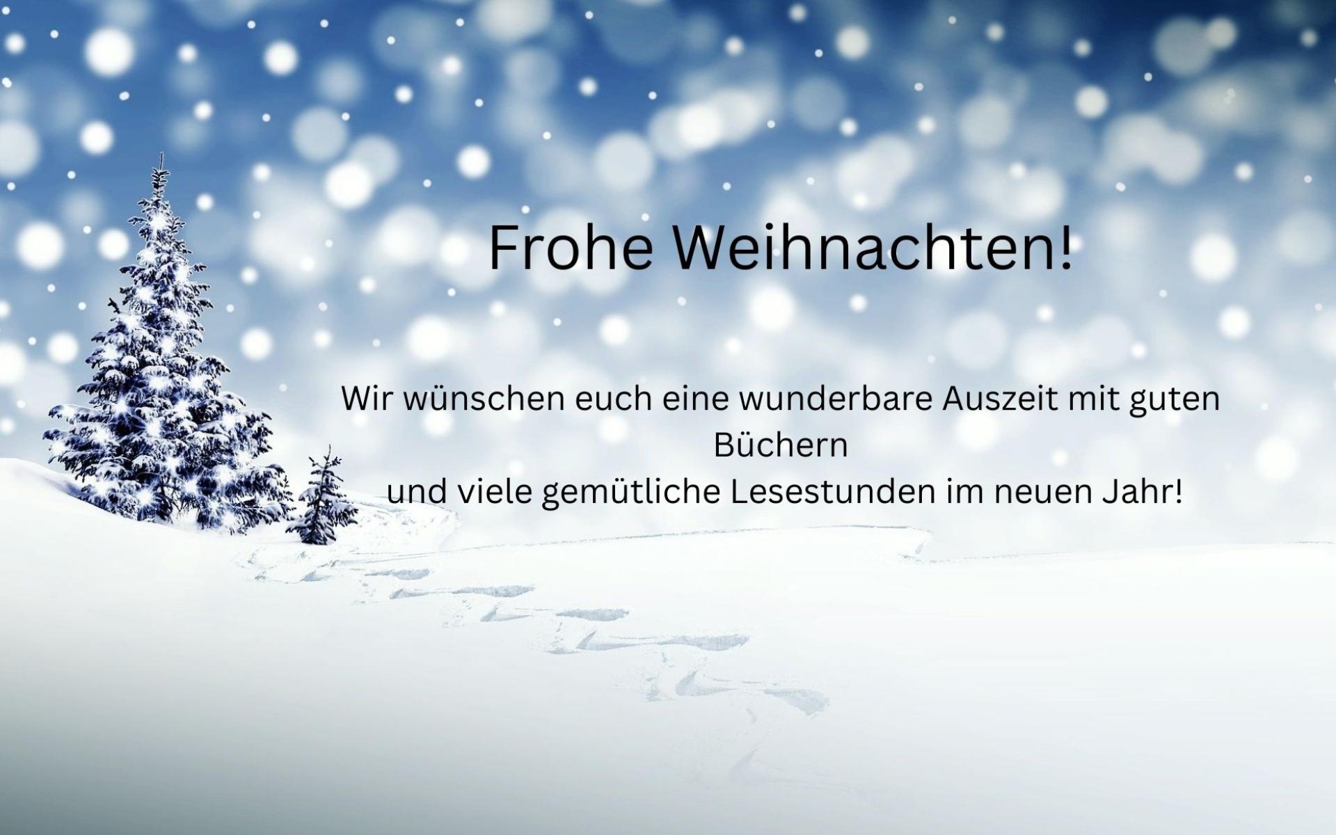 Christbaum mit Weihnachtsglückwünschen