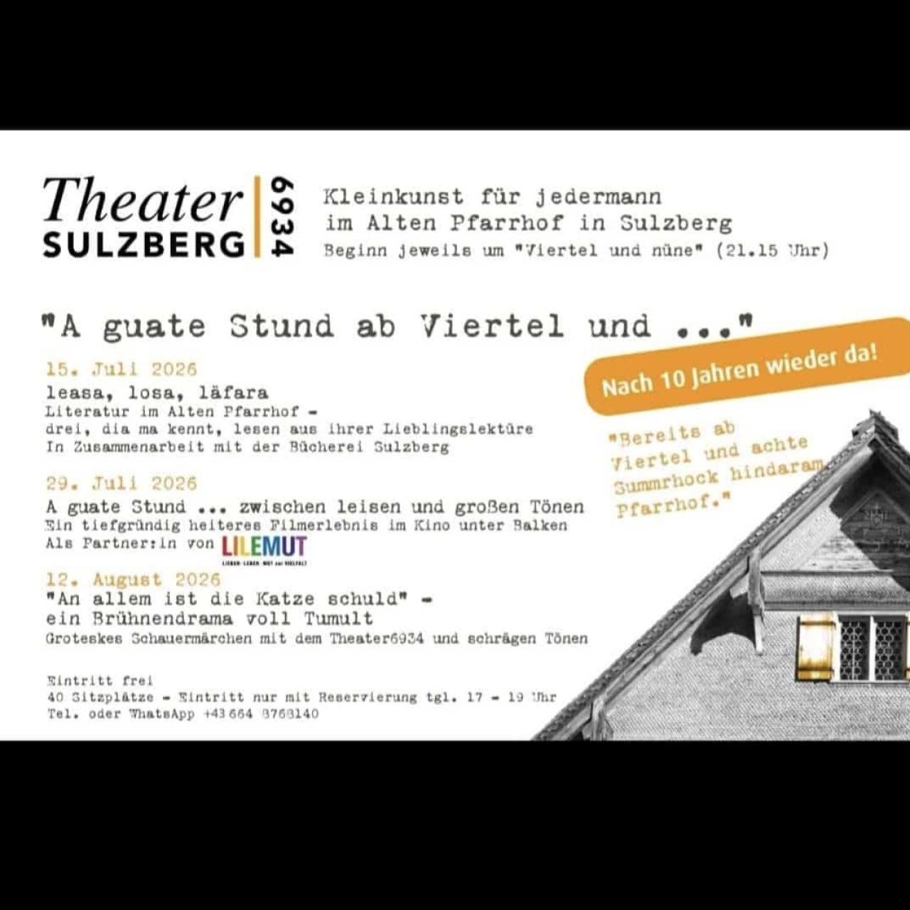 Flyer "A guate Stund um Viertel und..."