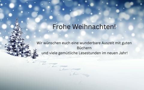 Christbaum mit Weihnachtsglückwünschen